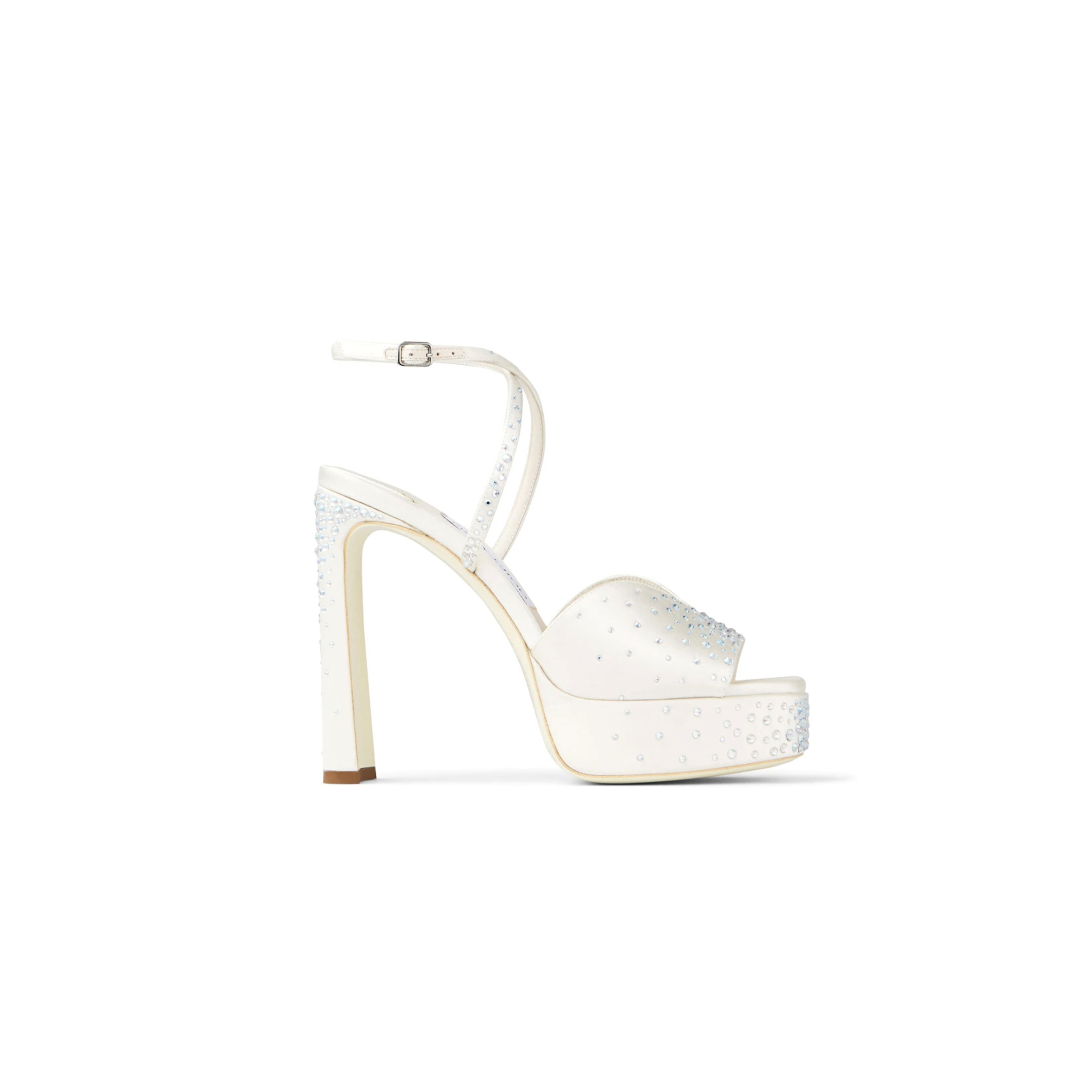 Ji*y Ch* karli platform 125 ivory satin crystal platform sandals karlipf125brz